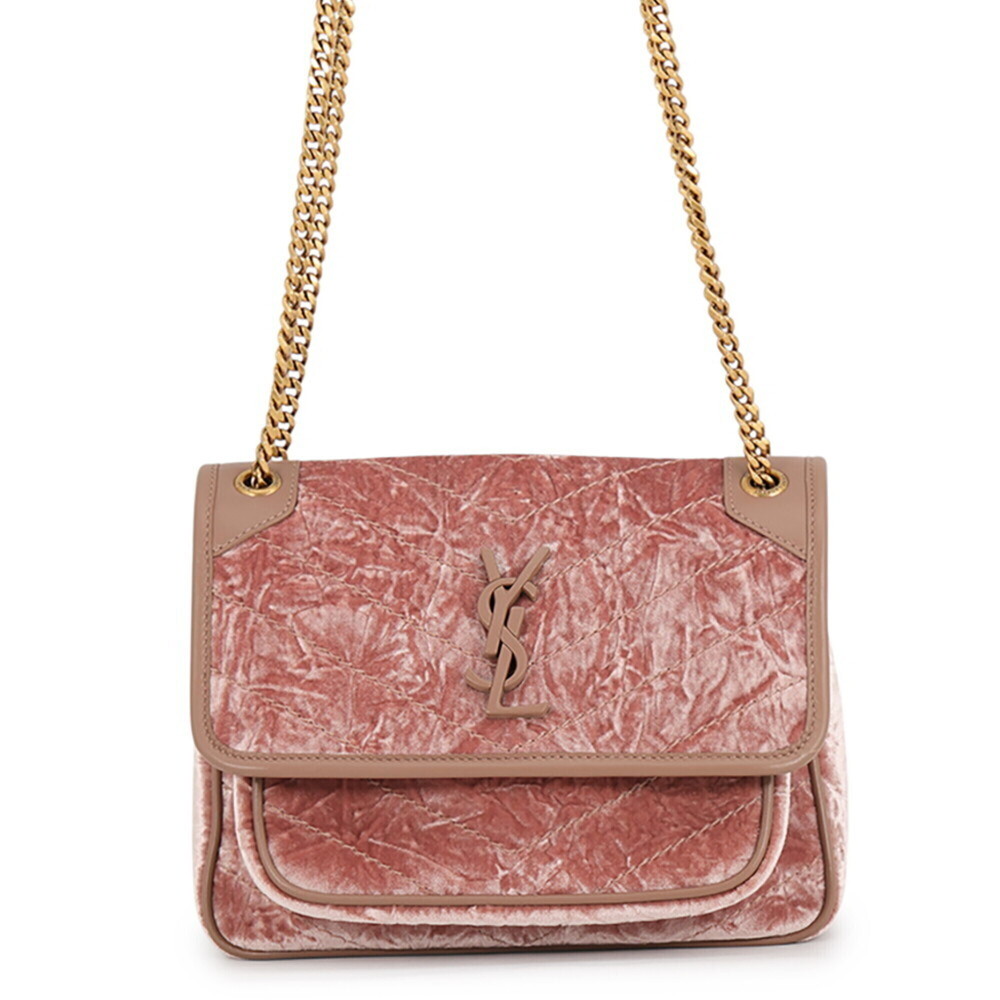 Yves Saint Laurent Saint Laurent Paris Chain Shoulder Bag Niki Baby Velvet Le...